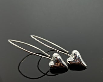 Zilveren hartjes oorbellen