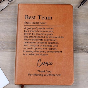 Personalized Best Team Journal, Team Appreciation Gift, Bulk Journals, Corporate Gift, Appreciation Week Gift, Employee Thank You Gift D08B