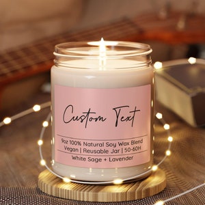 Personalized Candle, Custom Gift, Birthday Gift, Personalized Gift, Custom Candle, Bridesmaid Candle, Company Gift, 8 Scents D06