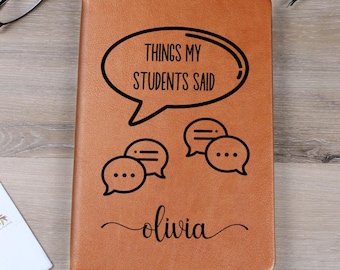 Custom Teacher Journal, Personalized Thank You Gift for Teacher, Teacher Appreciation, Keepsake Journal, Teacher Memory Notebook Gift D03