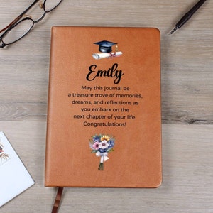 Personalized Graduation Gift Journal, Custom Name Notebook, Customized A5 Vegan Leather, Graduate Gift Class of 2025, Grad Gifts for Her D09