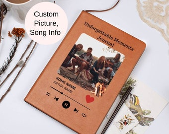 Personalized Camping Travel Journal - Customized Notebook with Any Photo / Song, Gift for Campers, Adventure Gift Him or Her D04