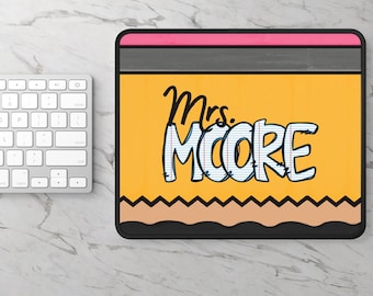 Custom Teacher Desk Mat, Personalized Mouse Pad Large Mousepad, Stitched Edges, Teacher Appreciation Gift, Back to School Supplies -4 Sizes