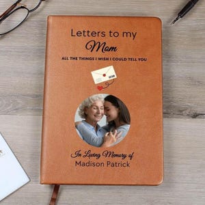 Cartas a mi mamá, diario conmemorativo personalizado, regalo por la pérdida de mamá, regalo de condolencias para la madre, diario de duelo conmemorativo de mamá en el cielo