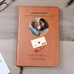Cartas a mi mamá Diario conmemorativo personalizado, Pérdida de mamá, Regalo de simpatía de la madre, Diario de duelo conmemorativo de mamá en el cielo, Regalo de pérdida de la madre