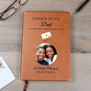 Diario conmemorativo personalizado Cartas a mi padre, Pérdida de padre, Diario de duelo conmemorativo de padre en el cielo, Regalo de condolencias por pérdida de padre