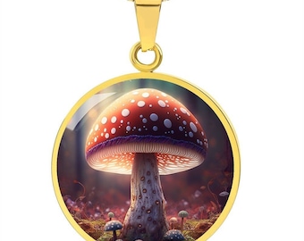 Mushroom Pendant Necklace For Women, Dainty Pendant Charm Gold or Silver, Fairy Jewelry, Personalized Gifts for Her or Him