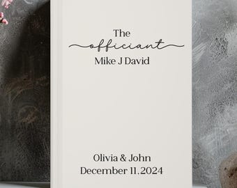 Officiant Gift Personalized Journal, Custom Officiant Notebook, Wedding Gift for Officiant, Pastor Journal Gift Ideas, Wedding Ceremony