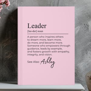 Personalized Leader Journal, Custom Coworker Gifts, A5 Hardcover Lined Notebook, Difference Maker Leader Appreciation Thank You Gift