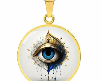 Collar personalizado de mal de ojo para mujer plata u oro para protección, joyería espiritual, metafísica, mística, colgante mágico