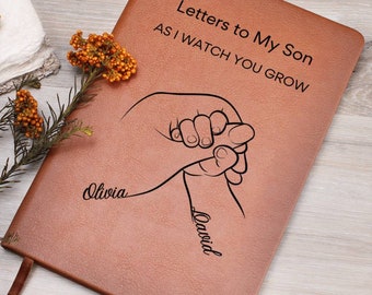 Letters to My Son Journal, Pregnancy Journal, Personalized A5 Vegan Leather Notebook, Letters to Baby Boy, Memory Book Baby Shower Gift