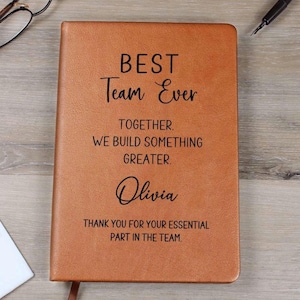 Personalized Best Team Journal, Team Appreciation Gift, Bulk Journals, Corporate Gift, Appreciation Week Gift, Employee Thank You Gift D02
