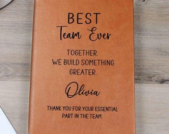 Personalized Best Team Journal, Team Appreciation Gift, Bulk Journals, Corporate Gift, Appreciation Week Gift, Employee Thank You Gift D02