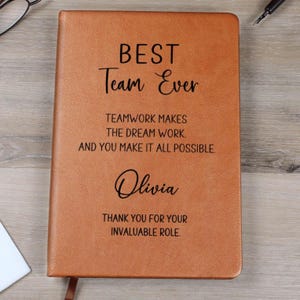 Personalized Best Team Journal, Team Appreciation Gift, Bulk Journals, Corporate Gift, Appreciation Week Gift, Employee Thank You Gift D03