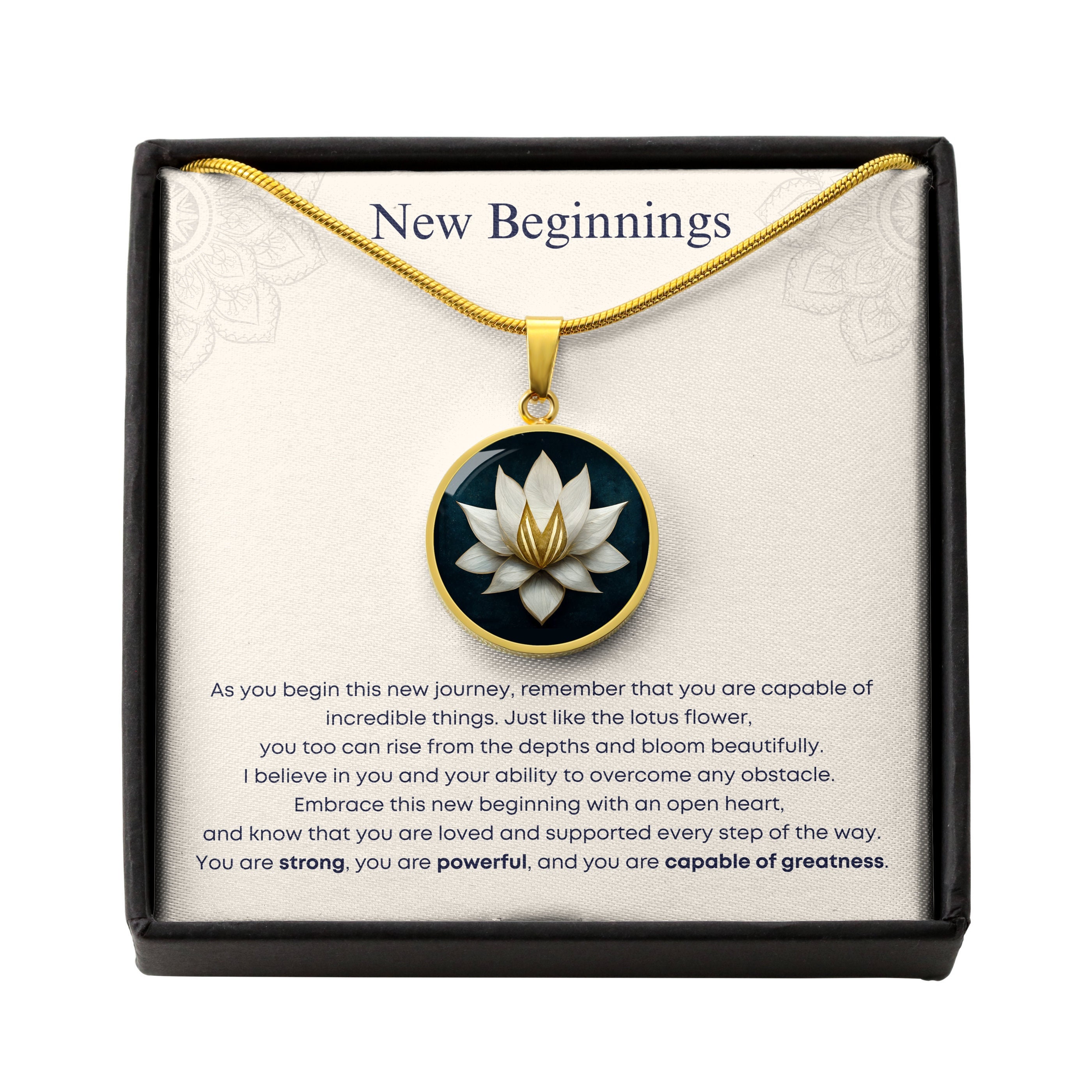 New Beginnings Necklace Encouragement Gift for Woman • Lotus New Beginnings Necklace Encouragement Gift for Woman • Lotus