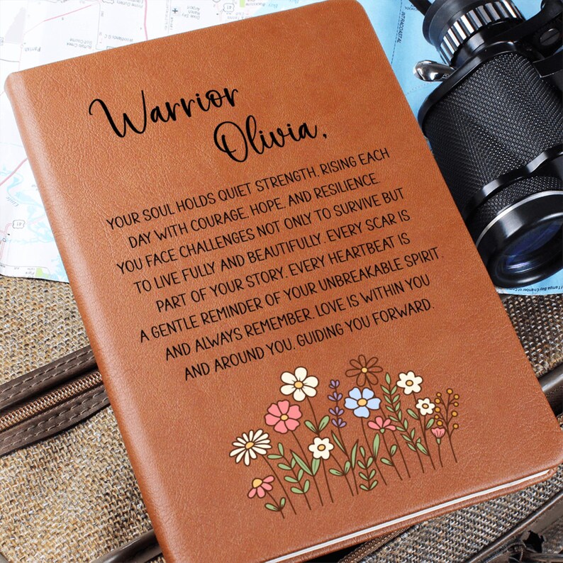 Encouragement Personalized Warrior Journal – Custom Vegan Leather ...