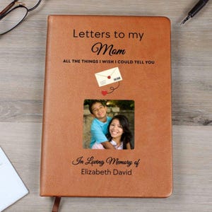 Diario conmemorativo personalizado, cartas a mi mamá, pérdida de una madre, cuaderno de duelo en memoria de una madre en el cielo, regalo de condolencias por la pérdida de una madre