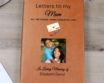 Diario conmemorativo personalizado, cartas a mi mamá, pérdida de una madre, cuaderno de duelo en memoria de una madre en el cielo, regalo de condolencias por la pérdida de una madre