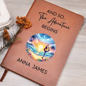 Personalized Travel Journal, Adventure Journal, Traveling Journal, Camping Journal, Camper A5 Vegan Leather Custom Notebook, Camping Gift