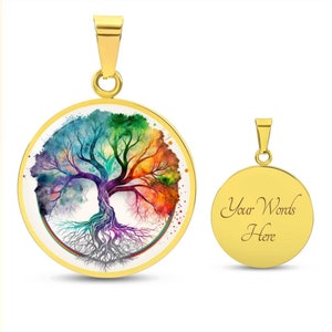 Silver or Gold Tree of Life Necklace For Women, Dainty Pendant Charm Spiritual Chakra Jewelry, Personalized Gifts for Her, Boho Necklace