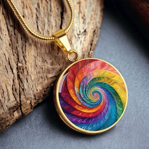 Geometric Jewelry, Fibonacci Spiral Fractal Sacred Geometry Necklace, Art Pendant,Silver or Gold, Gift for Her, Spiritual Gift D06