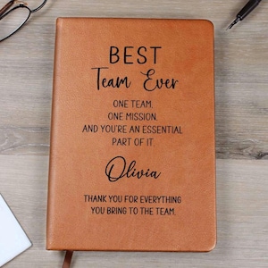 Personalized Best Team Journal, Team Appreciation Gift, Bulk Journals, Corporate Gift, Appreciation Week Gift, Employee Thank You Gift D04
