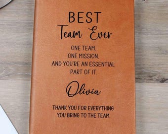 Personalized Best Team Journal, Team Appreciation Gift, Bulk Journals, Corporate Gift, Appreciation Week Gift, Employee Thank You Gift D04