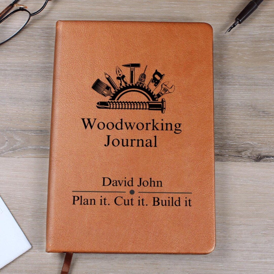 Woodworker Gift Personalized Journal – Custom Name Vegan Leather ...