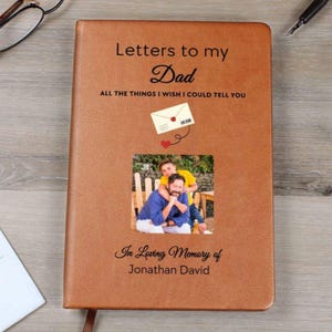 Diario conmemorativo personalizado, cartas a mi papá, pérdida de papá, diario de duelo en memoria de papá en el cielo, regalo de simpatía por la pérdida del padre