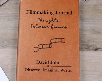 Filmmaker Personalized Journal –Custom Vegan Leather Notebook,Keepsake Filmmaking Gift for Director, Film Student, Producer, Movie Maker K05