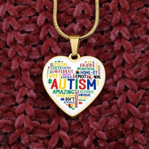 Personalized Autism Necklace, Neurodiversity Jewelry, Autism Awareness Pendant, Neurodivergent Necklace, Autism Mom Necklace, Autism Jewelry