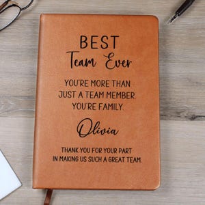 Personalized Best Team Journal, Team Appreciation Gift, Bulk Journals, Corporate Gift, Appreciation Week Gift, Employee Thank You Gift D01