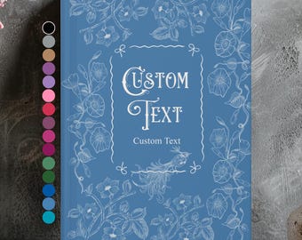 Blue Toile Personalized Journal, Custom Coquette Hardcover Notebook, Chinoseries Toile De Jouy,Birthday Gift For Daughter Mom Bridesmaid D22