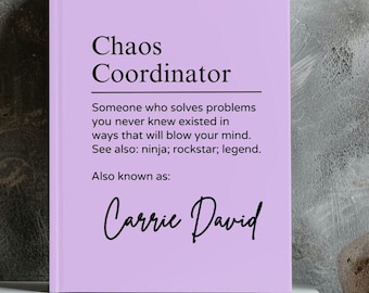 Personalized Chaos Coordinator Journal, Coworker Gift for Women or Men, Custom A5 Lined Notebook, Appreciation Thank You Gift