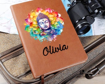 Personalized Buddha Notebook Journal | Custom Spiritual Gift with Name | Yoga Holistic Meditation Buddhist Book, Writers Daily Dairy D04