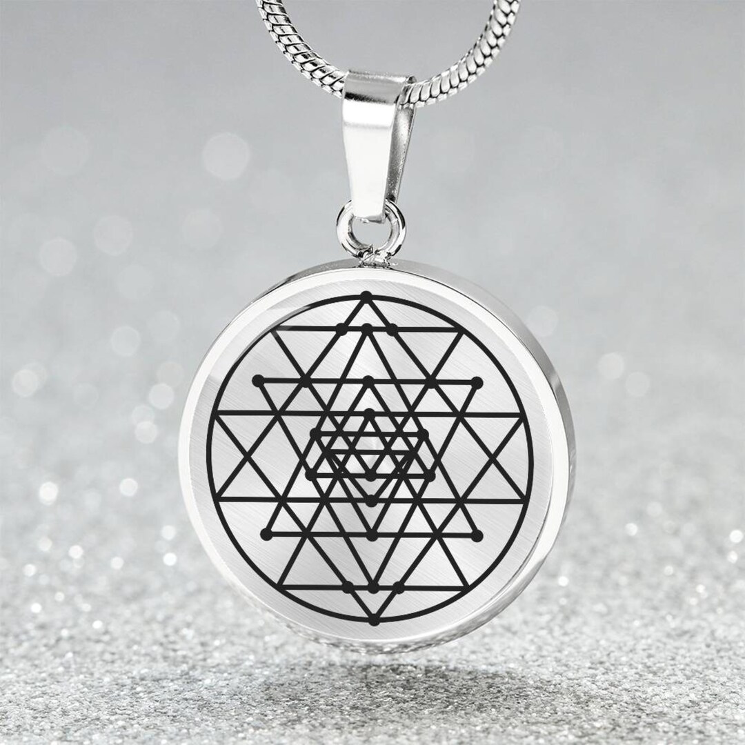 Sacred Geometry Necklace for Women or Men, Dainty Pendant Charm Gold or