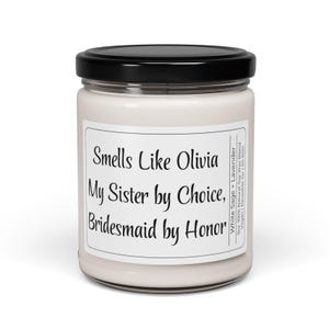 Bridesmaid Candle, Personalized Candle, Custom Gift, Personalized Gift, Bridesmaid Thank you Gift Custom Candle, 8 Scents. D36