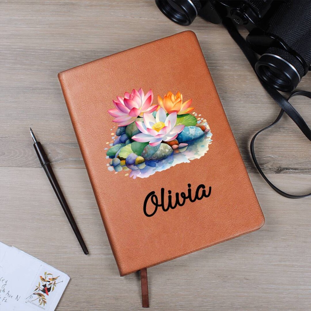 Custom Lotus Flower Notebook Journal, Personalized Gift With Name ...