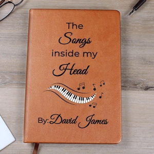The Songs Inside My Head, Personalized Lyric A5 Journal -  Musicians Gift, Song Writing Music Notebook, Music Gift, Song Writer Gift D03