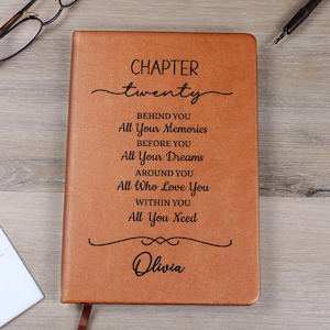 Personalized 20th Birthday Journal, Custom Name A5 Vegan Leather Notebook, Turning Twenty Gift for Women Men Mom Sister Best Friend Bestie
