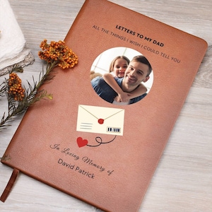 Cartas a mi papá Diario conmemorativo personalizado, Pérdida de papá, Regalo de simpatía del padre, Diario de duelo conmemorativo de papá en el cielo, Pérdida del regalo del padre