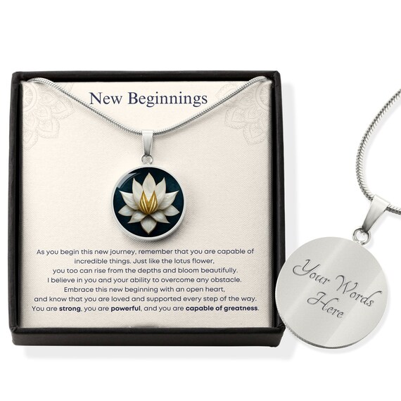Buy New Beginnings Necklace Gift for Her • Lotus Flower Necklace 