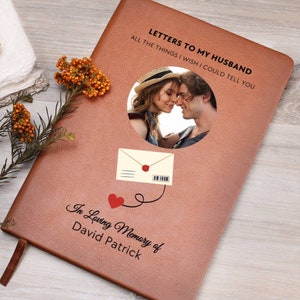 Cartas para meu marido Diário memorial personalizado, perda de marido, presente de simpatia, diário de luto memorial presente de caderno de luto