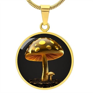 Mushroom Pendant Necklace For Women, Dainty Pendant Charm Gold or Silver, Spiritual Jewelry, Personalized Gifts for Her or Him