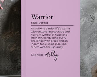 Journal personnalisé de guerrier, journal personnalisé de définition de guerrier, cadeau de rétablissement du cancer, cadeau d'encouragement, anniversaire de sobriété, 28 couleurs C2