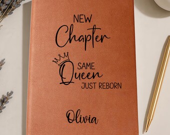 Personalized New Chapter Journal, Custom Name Notebook Going Away Gift for Coworker, A5 Vegan Leather, Divorce Gifts, New Job Begining V53
