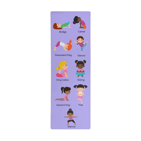 Kids Yoga Mat - Girl Fitness Gift - Home Workout Gift - Home Gym - Yoga Lovers Gift - Health and Fitness Gift - Meditation for Child D09