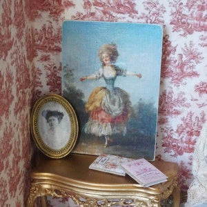 NIEUW**Poppenhuis romantisch Frans paneel. Shabby brocante paneel. 1:12 poppenhuispanelen. Poppenhuis Shabby vintage decor poppenhuis schilderij.