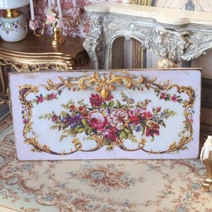 NIEUW**Antiek brocante paneel poppenhuis. 1:12 poppenhuisminiatuur wandpaneel in Franse stijl. Wanddecoratie poppenhuis in Franse stijl. Rococo-poppenhuis
