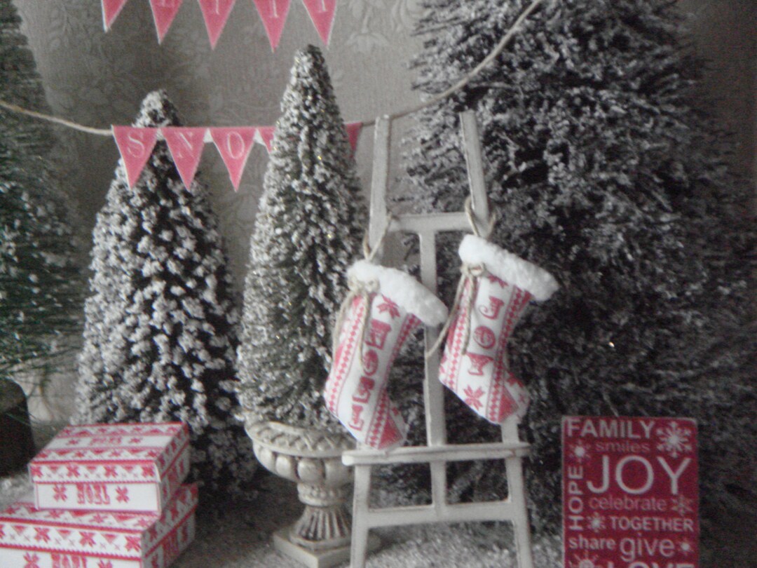 Calza Della Befana Per Casa Delle Bambole Con Scena Di Betlemme, Decorazioni Natalizie In Miniatura In Scala 1:12 - Italia